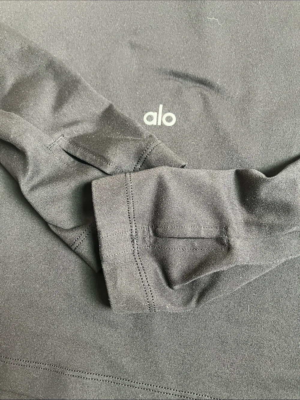 Alo Yoga black Alosoft Hooded Runner long-sleeve top